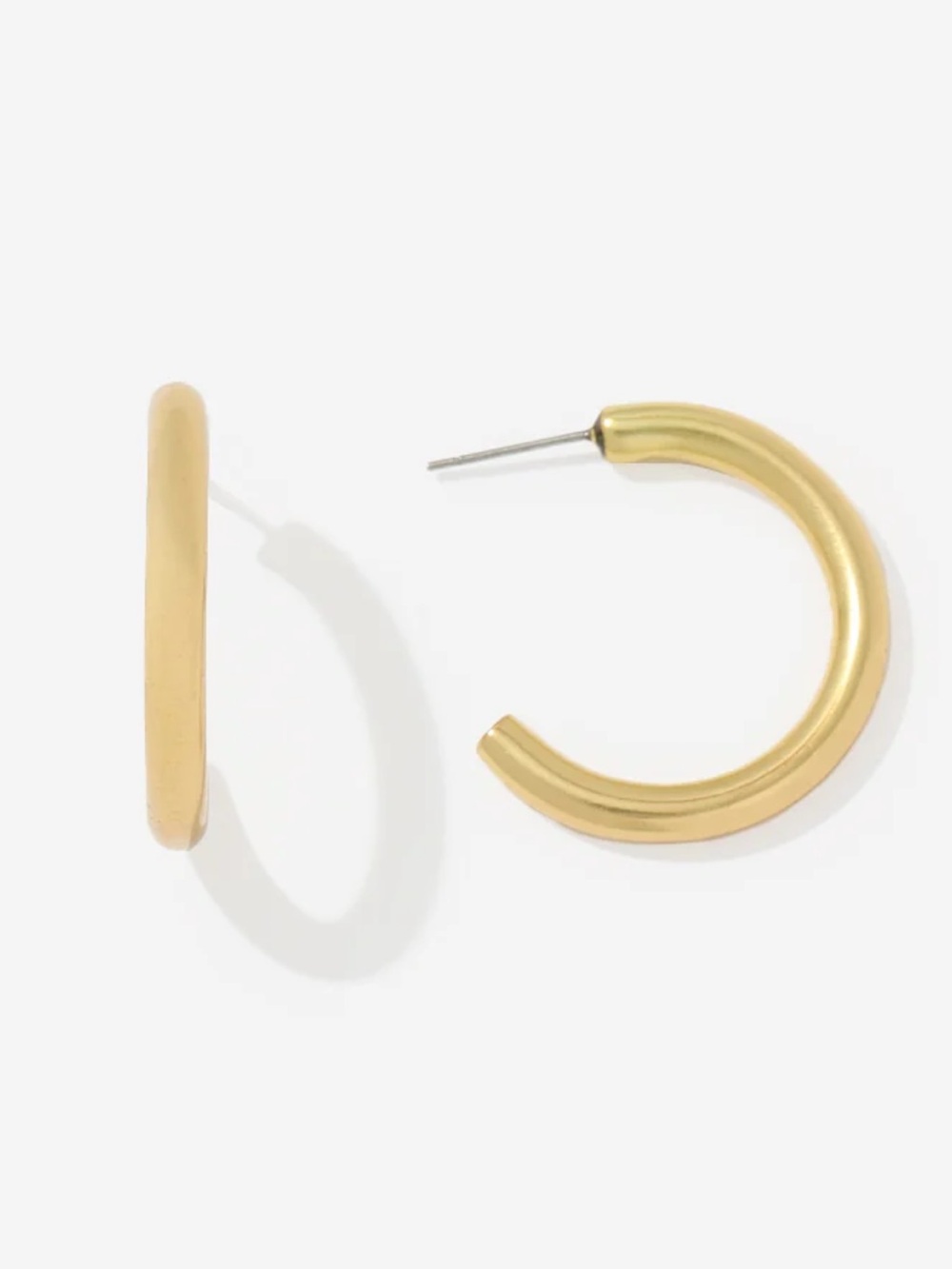 NWT MarleyLilly Brushed Hoop Earrings in Gold